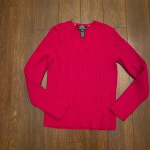 Ralph Lauren Vibrant Red Cable Knit Sweater